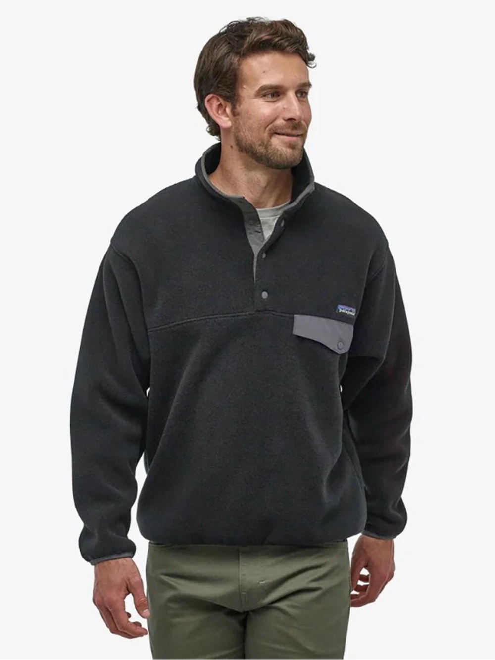 Patagonia Synchilla Snap-T Pullover - Black With Forge Grey Men’s Sz. Small